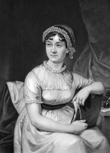 Jane Austen (1775-1817) on engraving from 1873. English novelist. Engraved by unknown artist and published in ''Portrait Gallery of Eminent Men and Women with Biographies'',USA,1873.