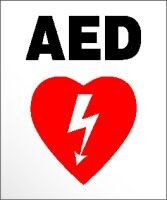 AED sign with litghening bolt