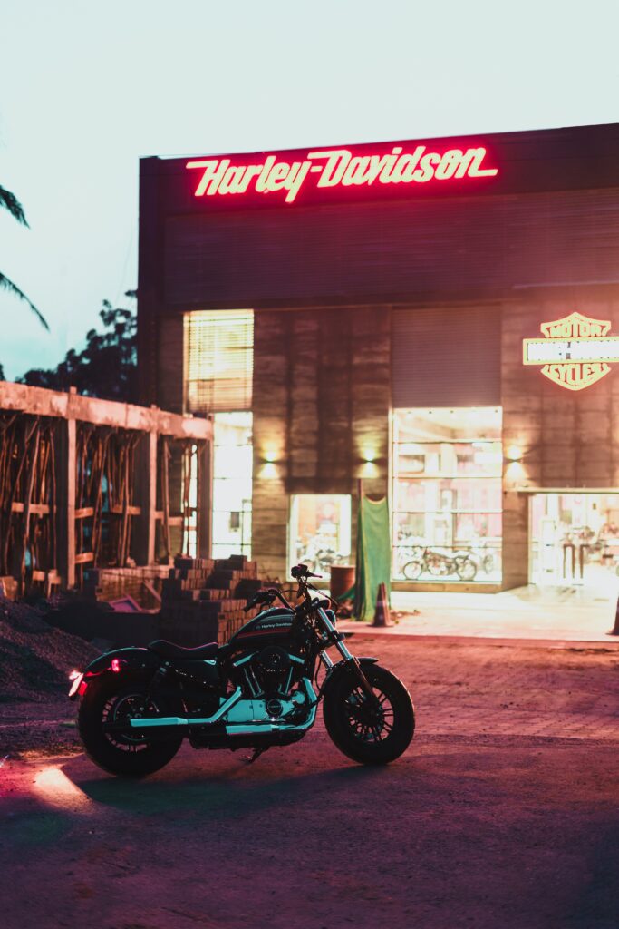 Harley Davidson motorcycle and car safety